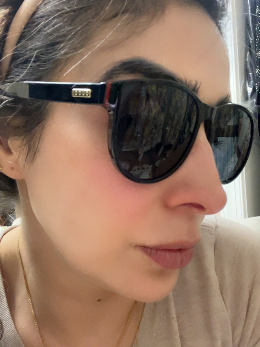 Gucci Black Women's Oversized Aviator Sunglasses - Picture 2 of 10